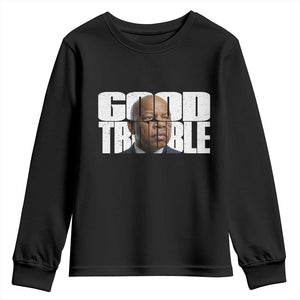 John Lewis Quote Affrican American Youth Sweatshirt Black History Good Trouble TS14 Black Print Your Wear