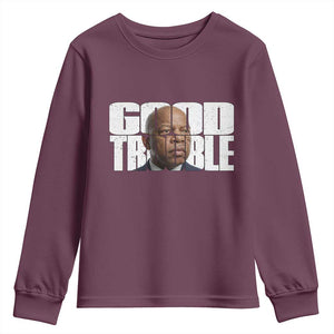 John Lewis Quote Affrican American Youth Sweatshirt Black History Good Trouble TS14 Maroon Print Your Wear