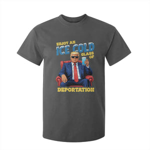 ICE Enjoy an Ice Cold Glass of Deportation T Shirt For Kid Funny Political ICE Anti Trump TS14 Dark Heather Print Your Wear