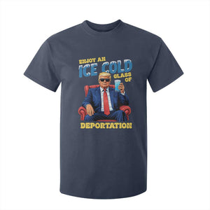 ICE Enjoy an Ice Cold Glass of Deportation T Shirt For Kid Funny Political ICE Anti Trump TS14 Navy Print Your Wear