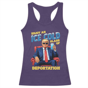 ICE Enjoy an Ice Cold Glass of Deportation Racerback Tank Top Funny Political ICE Anti Trump TS14 Purple Print Your Wear