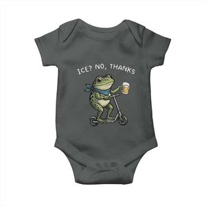 Funny Frog Anti ICE Political Protest Baby Onesie Ice? No Thanks TS14 Dark Heather Print Your Wear
