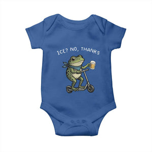Funny Frog Anti ICE Political Protest Baby Onesie Ice? No Thanks TS14 Royal Blue Print Your Wear
