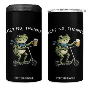 Funny Frog Anti ICE Political Protest 4 in 1 Can Cooler Tumbler Ice? No Thanks TS14 One Size: 16 oz Black Print Your Wear