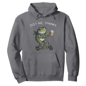 Funny Frog Anti ICE Political Protest Hoodie Ice? No Thanks TS14 Charcoal Print Your Wear