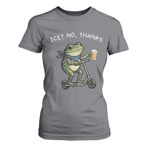 Funny Frog Anti ICE Political Protest T Shirt For Women Ice? No Thanks TS14 Charcoal Print Your Wear