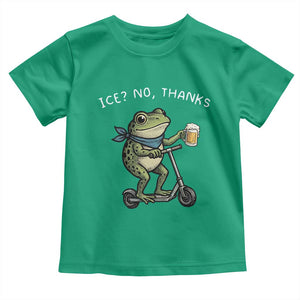 Funny Frog Anti ICE Political Protest Toddler T Shirt Ice? No Thanks TS14 Irish Green Print Your Wear