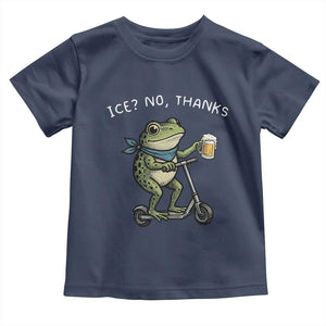 Funny Frog Anti ICE Political Protest Toddler T Shirt Ice? No Thanks TS14 Navy Print Your Wear