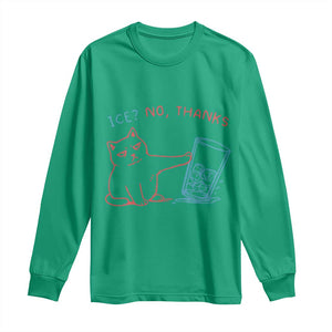 Funny Cat Anti ICE Political Protest Long Sleeve Shirt Ice? No Thanks TS14 Irish Green Print Your Wear