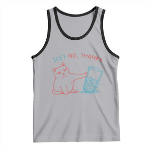 Funny Cat Anti ICE Political Protest Tank Top Ice? No Thanks TS14 Athletic Heather Black Print Your Wear
