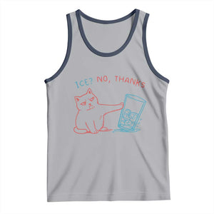 Funny Cat Anti ICE Political Protest Tank Top Ice? No Thanks TS14 Athletic Heather Navy Print Your Wear