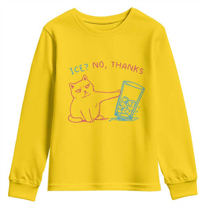 Funny Cat Anti ICE Political Protest Youth Sweatshirt Ice? No Thanks TS14 Daisy Print Your Wear