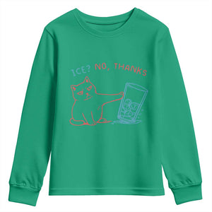 Funny Cat Anti ICE Political Protest Youth Sweatshirt Ice? No Thanks TS14 Irish Green Print Your Wear