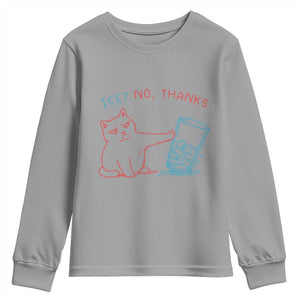 Funny Cat Anti ICE Political Protest Youth Sweatshirt Ice? No Thanks TS14 Sport Gray Print Your Wear