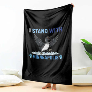 I Stand With Minneapolis Throw Blanket Loon Minnesota Resist Anti ICE Immigration Protest TS14 Print Your Wear
