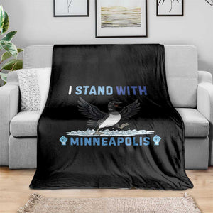I Stand With Minneapolis Throw Blanket Loon Minnesota Resist Anti ICE Immigration Protest TS14 Print Your Wear