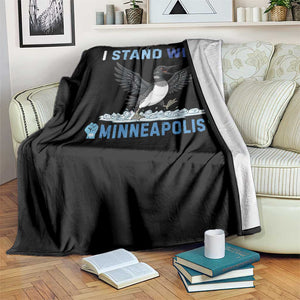 I Stand With Minneapolis Throw Blanket Loon Minnesota Resist Anti ICE Immigration Protest TS14 Print Your Wear