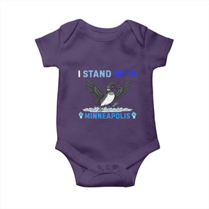 I Stand With Minneapolis Baby Onesie Loon Minnesota Resist Anti ICE Immigration Protest TS14 Purple Print Your Wear