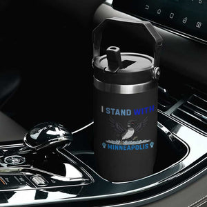 I Stand With Minneapolis Flip Straw Tumbler Loon Minnesota Resist Anti ICE Immigration Protest TS14 Print Your Wear