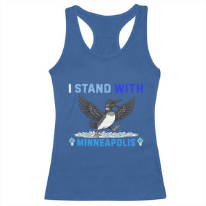 I Stand With Minneapolis Racerback Tank Top Loon Minnesota Resist Anti ICE Immigration Protest TS14 Royal Blue Print Your Wear