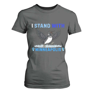 I Stand With Minneapolis T Shirt For Women Loon Minnesota Resist Anti ICE Immigration Protest TS14 Dark Heather Print Your Wear