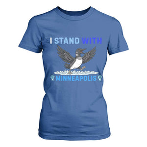 I Stand With Minneapolis T Shirt For Women Loon Minnesota Resist Anti ICE Immigration Protest TS14 Royal Blue Print Your Wear