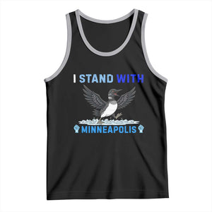 I Stand With Minneapolis Tank Top Loon Minnesota Resist Anti ICE Immigration Protest TS14 Black Athletic Heather Print Your Wear