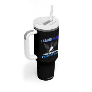 I Stand With Minneapolis Tumbler With Handle Loon Minnesota Resist Anti ICE Immigration Protest TS14 Print Your Wear