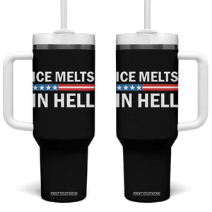 Ice Melts In Hell Tumbler With Handle Activist Statement Quote TS14 One Size: 40 oz Black Print Your Wear