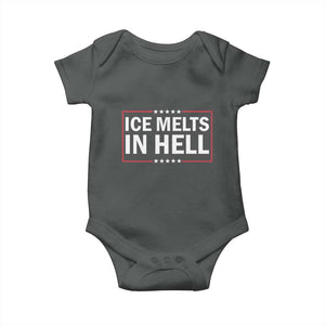 Ice Melts In Hell Baby Onesie Immigrant Rights Activist Statement Protest Quote TS14 Dark Heather Print Your Wear