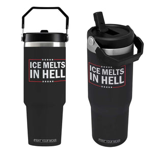 Ice Melts In Hell Flip Straw Tumbler Immigrant Rights Activist Statement Protest Quote TS14 One Size: 30 oz Black Print Your Wear