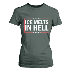 Ice Melts In Hell T Shirt For Women Immigrant Rights Activist Statement Protest Quote TS14 Dark Forest Green Print Your Wear