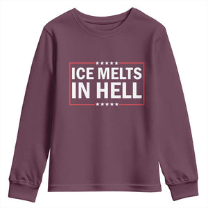 Ice Melts In Hell Youth Sweatshirt Immigrant Rights Activist Statement Protest Quote TS14 Maroon Print Your Wear