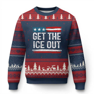 Anti ICE Immigration Protest Human Rights Ugly Christmas Sweater TS14 Navy Red Print Your Wear