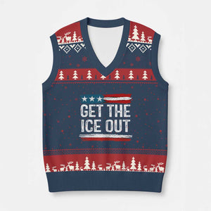 Anti ICE Immigration Protest Human Rights V-Neck Knit Sweater Vest TS14 Navy Red Print Your Wear