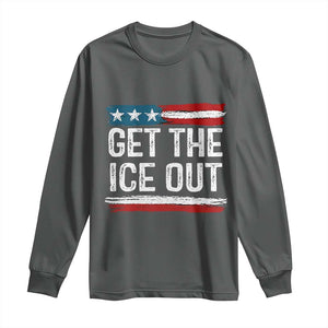 Anti ICE Immigration Protest Human Rights Long Sleeve Shirt TS14 Dark Heather Print Your Wear