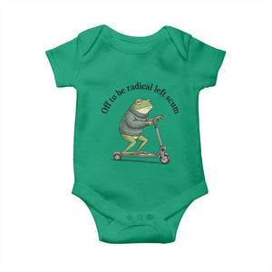 Funny Frog Anti ICE Political Protest Baby Onesie Off To Be Radical Left Scum TS14 Irish Green Print Your Wear