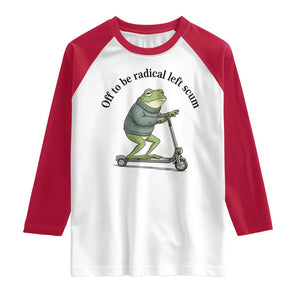 Funny Frog Anti ICE Political Protest Raglan Shirt Off To Be Radical Left Scum TS14 White Red Print Your Wear