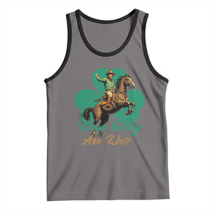 How Lucky Are We Tank Top Cowboy Western Irish St Patrick's Day TS14 Deep Heather Black Print Your Wear