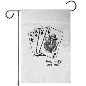 How Lucky Are We Garden Flag Funny Western Cowgirl Rodeo Playing Card TS14 White Print Your Wear
