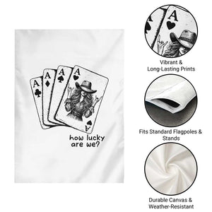 How Lucky Are We Garden Flag Funny Western Cowgirl Rodeo Playing Card TS14 Print Your Wear