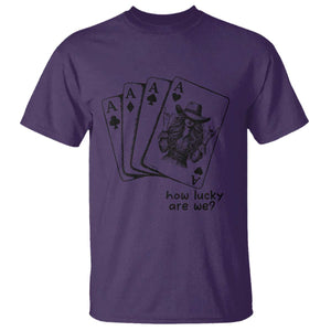 How Lucky Are We T Shirt Funny Western Cowgirl Rodeo Playing Card TS14 Purple Print Your Wear