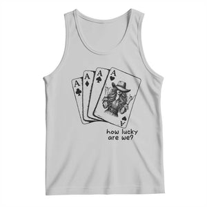 How Lucky Are We Tank Top Funny Western Cowgirl Rodeo Playing Card TS14 Ash Print Your Wear