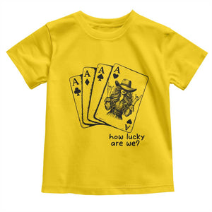 How Lucky Are We Toddler T Shirt Funny Western Cowgirl Rodeo Playing Card TS14 Daisy Print Your Wear