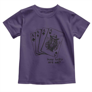 How Lucky Are We Toddler T Shirt Funny Western Cowgirl Rodeo Playing Card TS14 Purple Print Your Wear