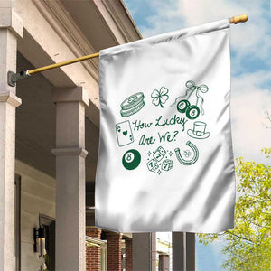 How Lucky Are We Garden Flag Irish Shamrock Horseshoe St Patricks Day TS14 Print Your Wear