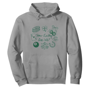 How Lucky Are We Hoodie Irish Shamrock Horseshoe St Patricks Day TS14 Sport Gray Print Your Wear