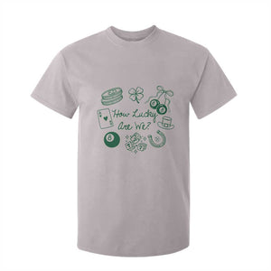 How Lucky Are We T Shirt For Kid Irish Shamrock Horseshoe St Patricks Day TS14 Ice Gray Print Your Wear