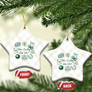 How Lucky Are We Ceramic Ornament Irish Shamrock Horseshoe St Patricks Day TS14 Print Your Wear