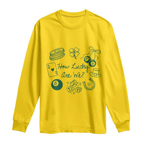 How Lucky Are We Long Sleeve Shirt Irish Shamrock Horseshoe St Patricks Day TS14 Daisy Print Your Wear